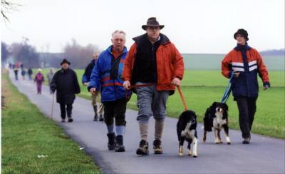 Wanderer auf der Strecke