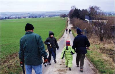 Wanderer auf der Strecke