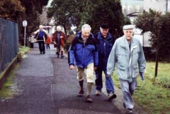 Wanderer auf der Strecke